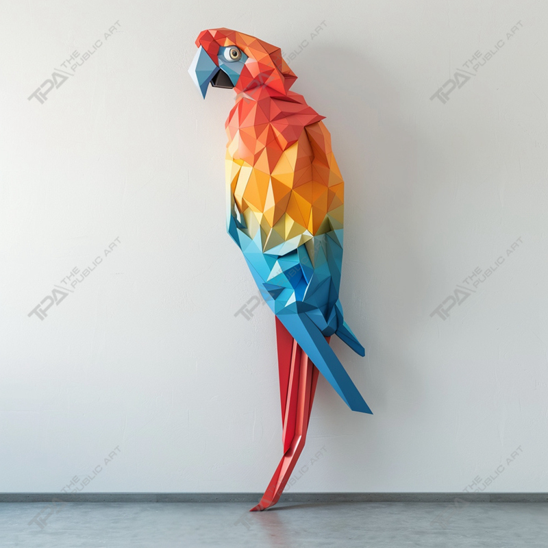 ประติมากรรมนกแก้ว origami