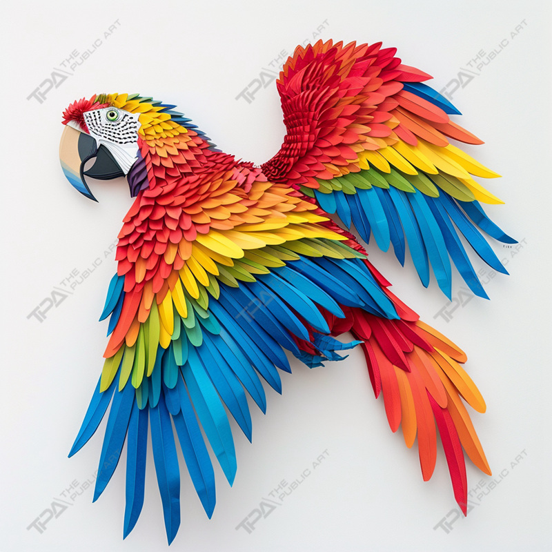 ประติมากรรมนกแก้ว origami