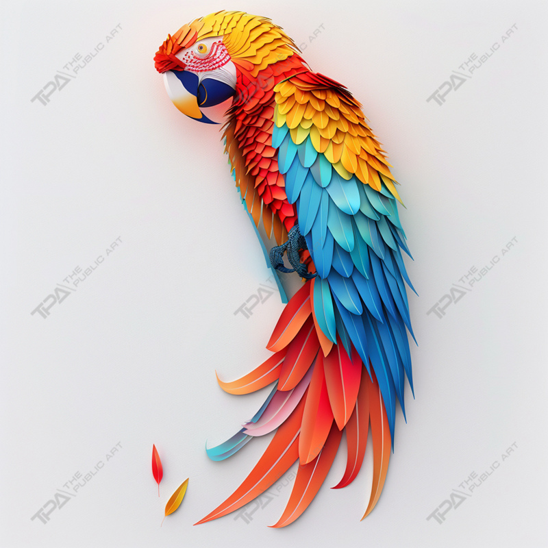 ประติมากรรมนกแก้ว origami